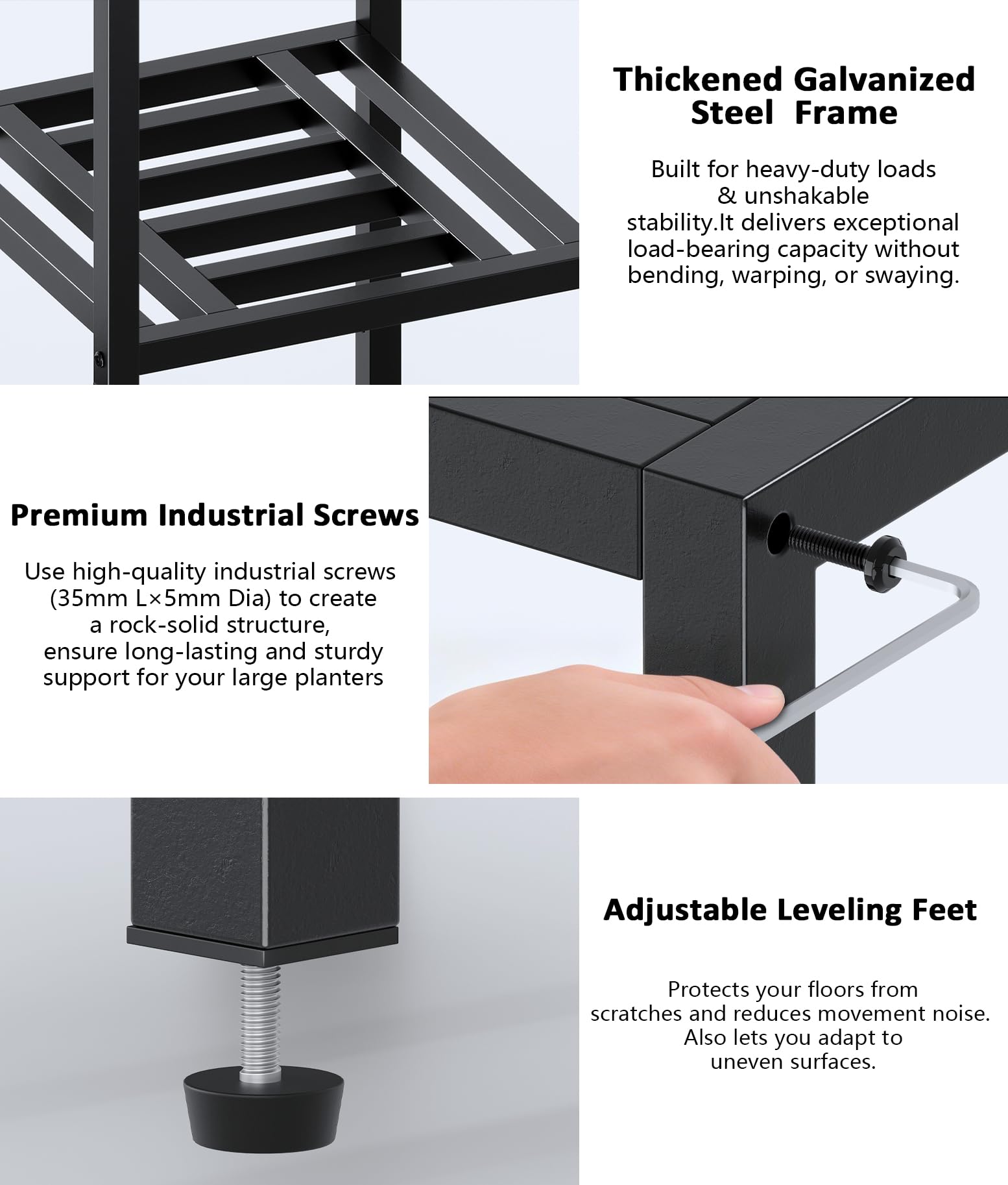Hongsane assembly hardware and tools showing easy, quick setup advantage