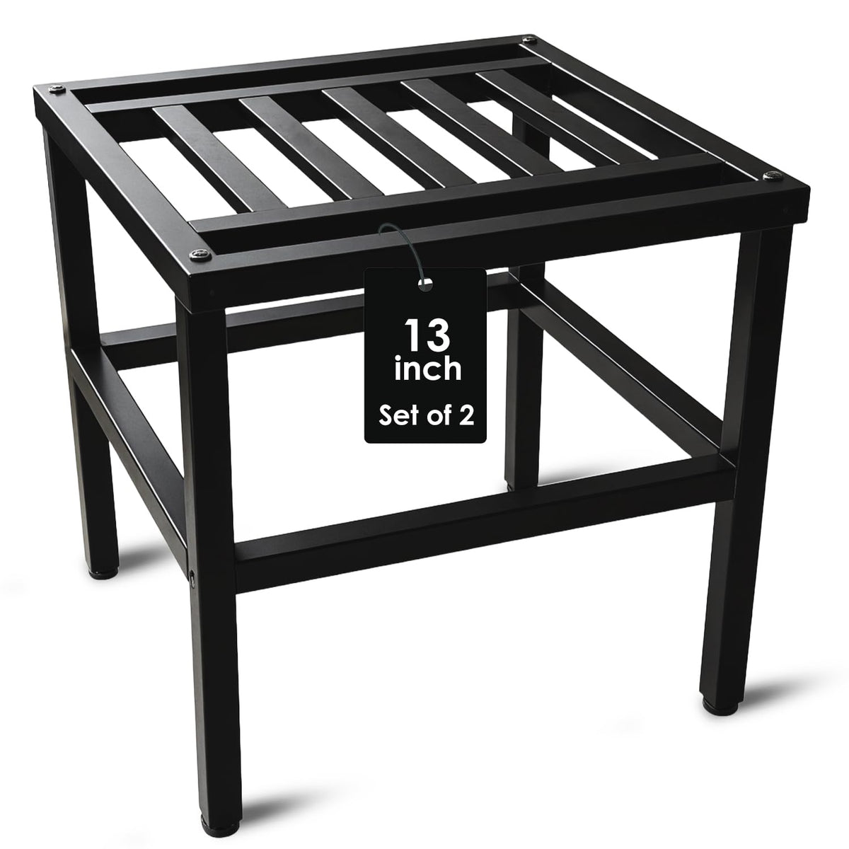 Hongsane front view of two plant stands showing sturdy display benefit