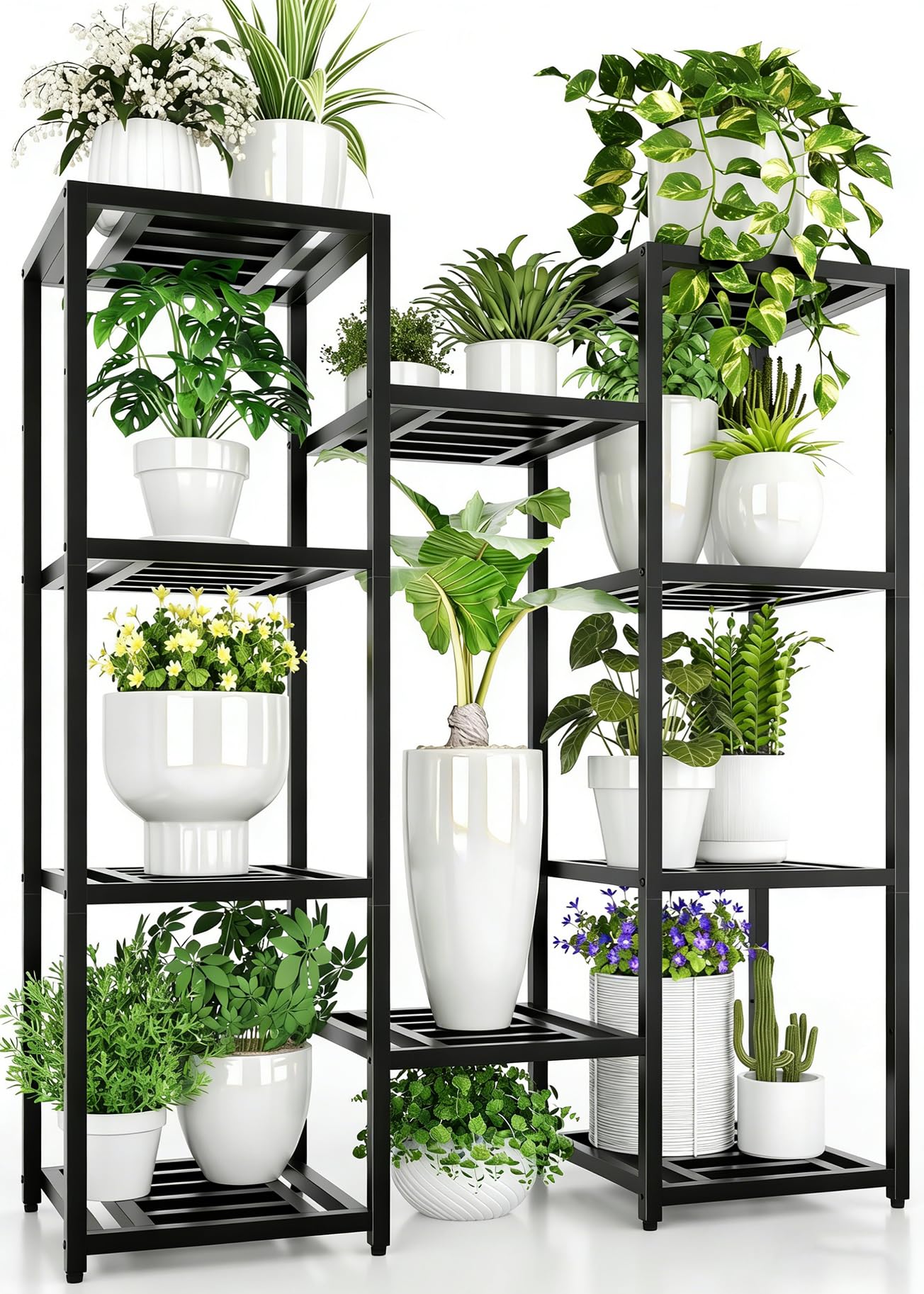 Hongsane front view tall plant stand showcasing vertical display and stability