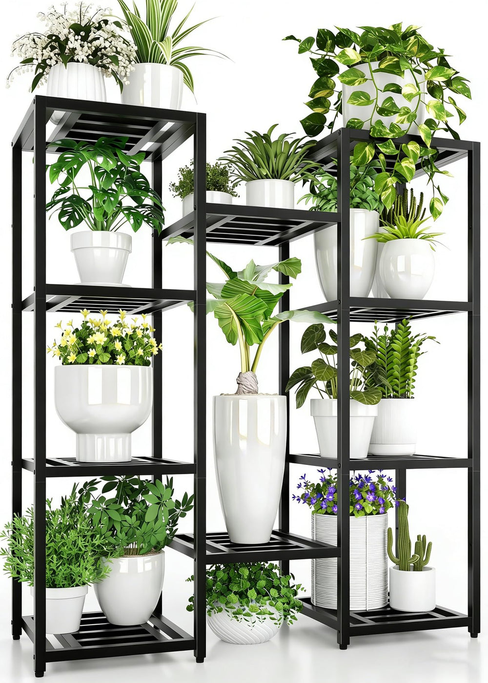 Hongsane front view tall plant stand showcasing vertical display and stability