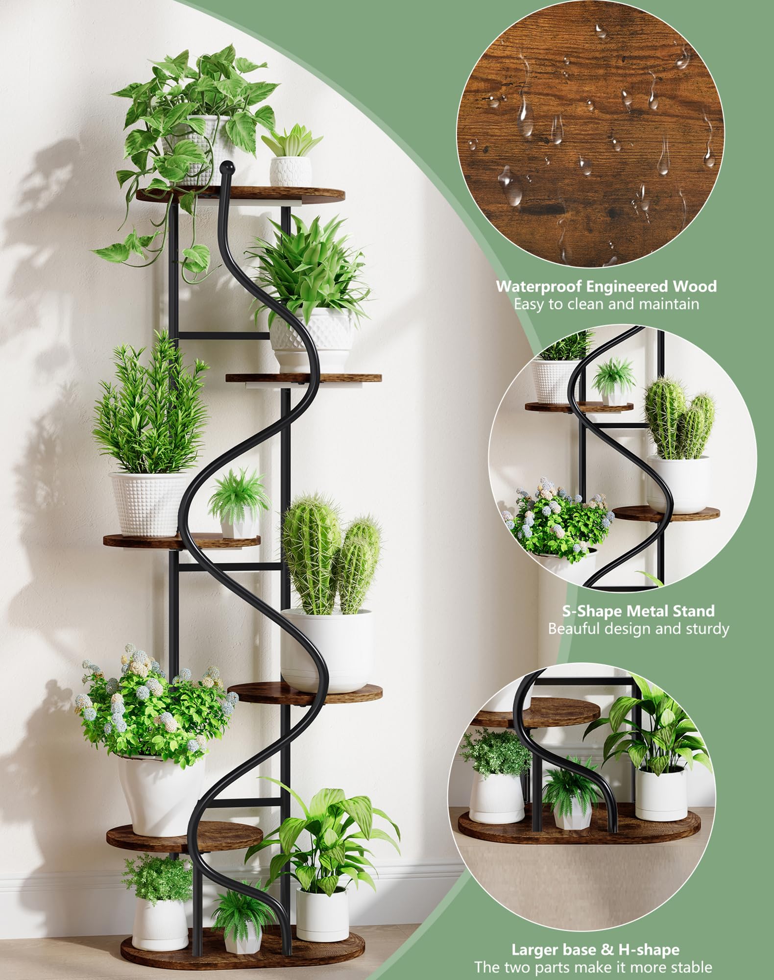 Hongsane plant stand in a living room showing decorative display and space savings