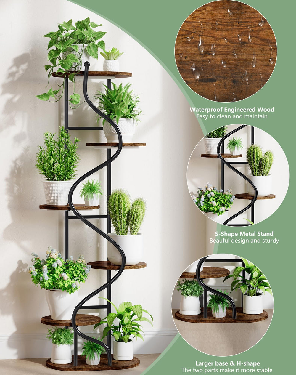 Hongsane plant stand in a living room showing decorative display and space savings