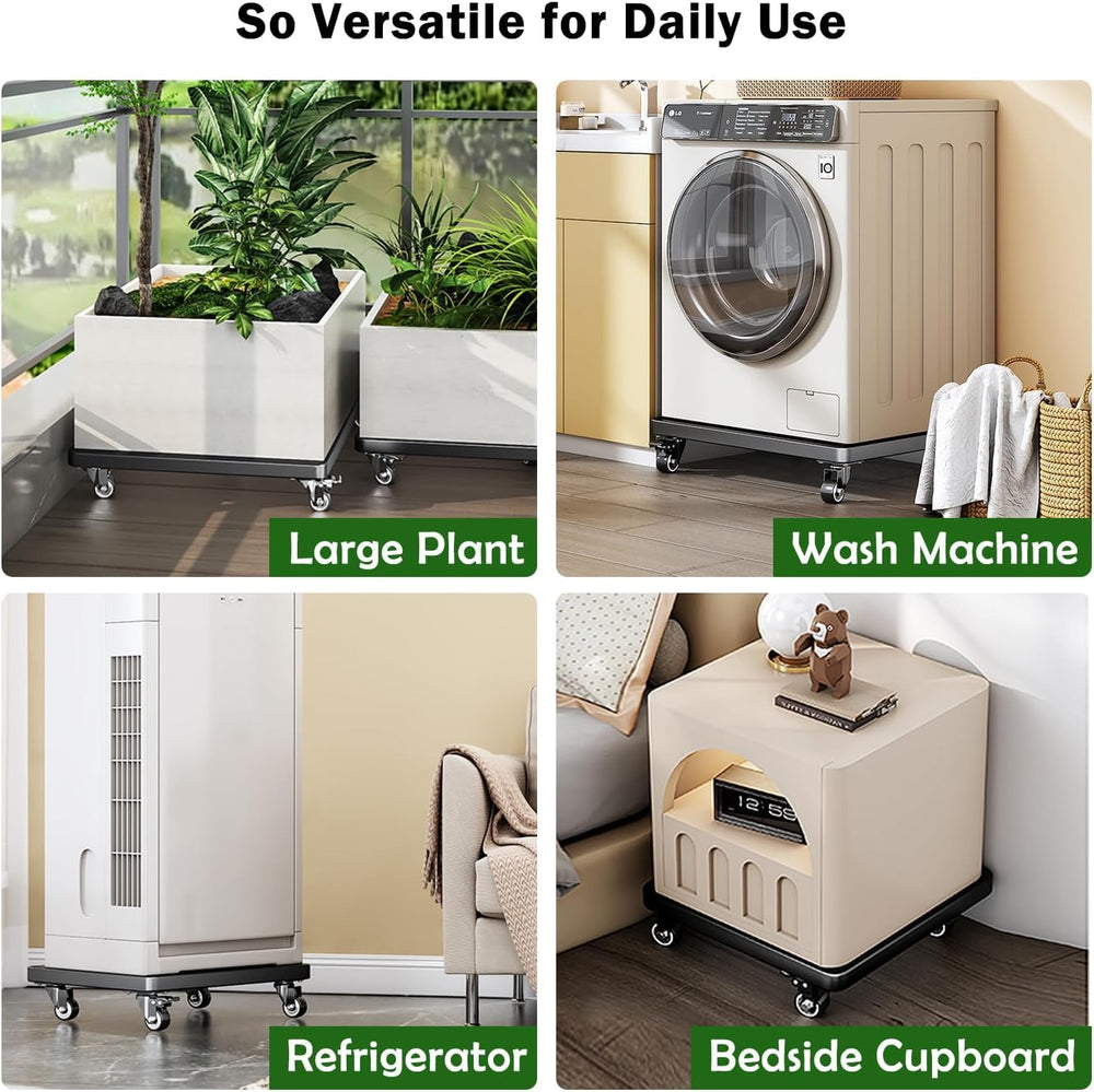 Hongsane plant caddy under large ceramic pot demonstrating easy movement and heavy load support