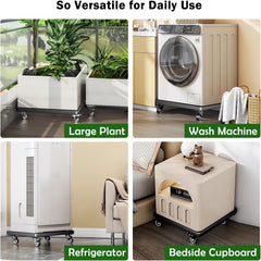 Hongsane plant caddy under large ceramic pot demonstrating easy movement and heavy load support