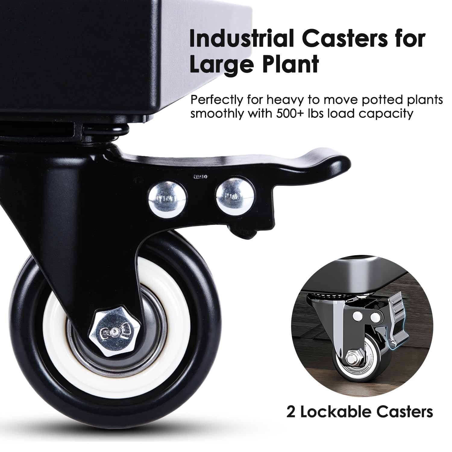 Hongsane caddy under a large ceramic pot enabling easy repositioning
