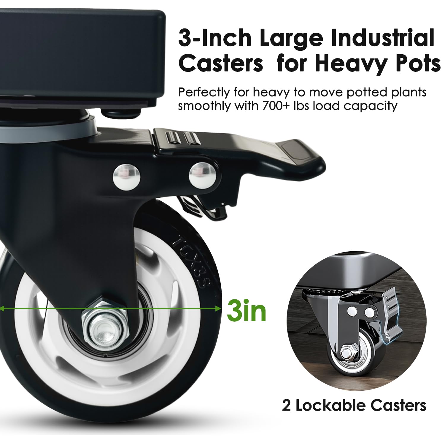 Hongsane rolling large planter on caddy demonstrating effortless repositioning