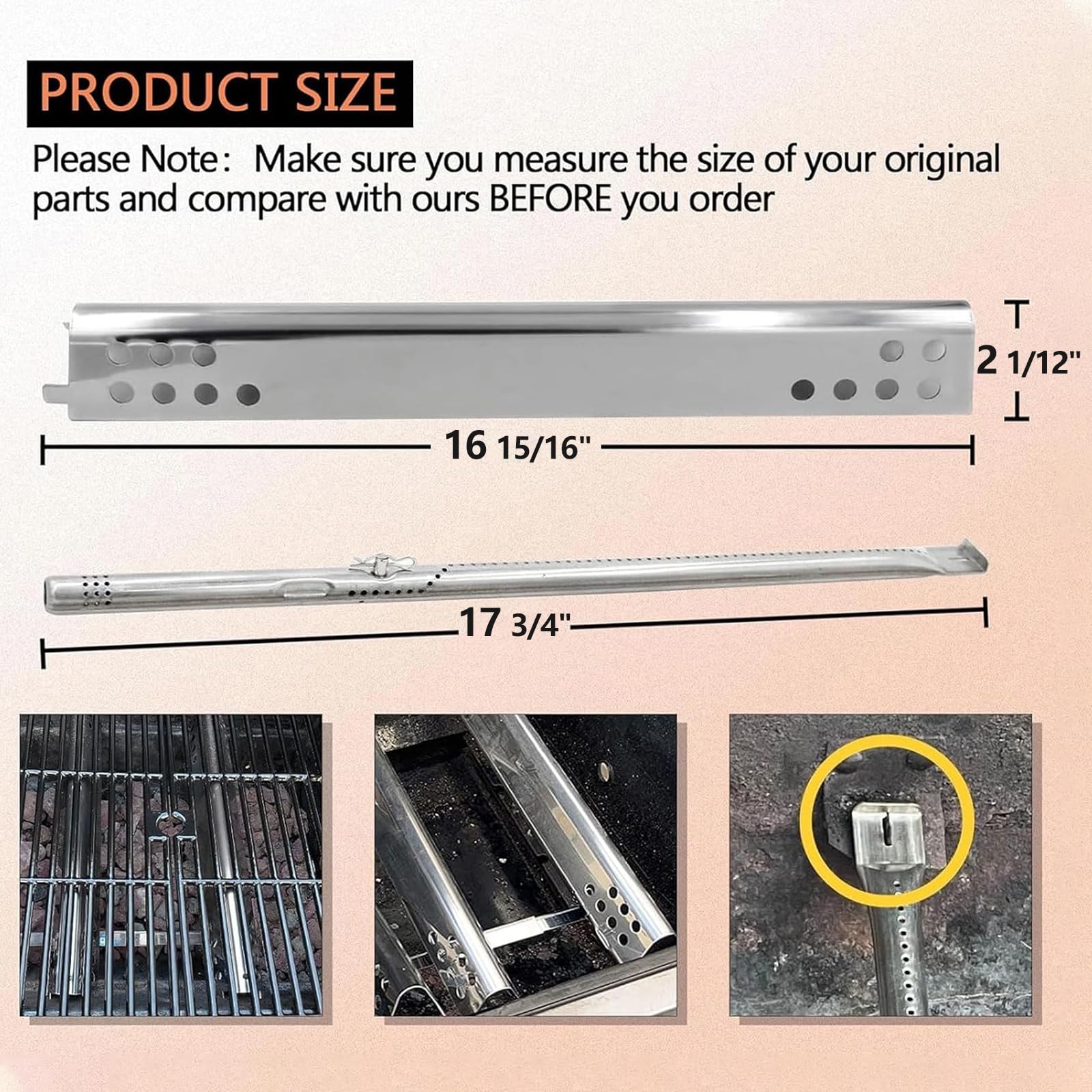 Hongso stainless steel burner close-up showing precise ports and durability