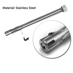 Hongso burner next to ruler showing 15 3/8 inch length, ensures correct fit