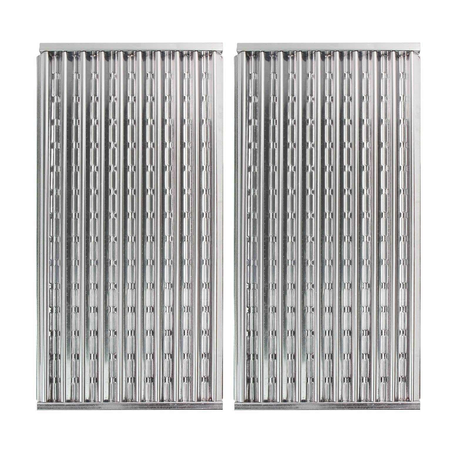 Hongso front view of two emitter grates showing fit and clean edges, improving heat spread