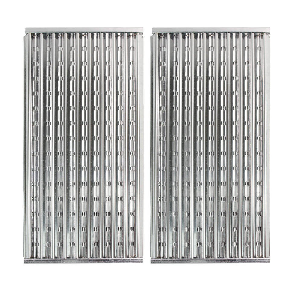 Hongso front view of two emitter grates showing fit and clean edges, improving heat spread