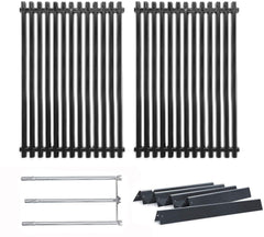 Hongso replacement kit front view showing grates bars burners for Weber, clear fit guidance