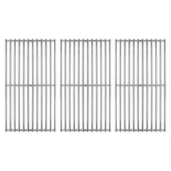 Hongso front view of three 19" stainless grates showing fit and coverage benefits