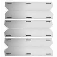 Hongso front view of three stainless steel heat shields showing fit and protection