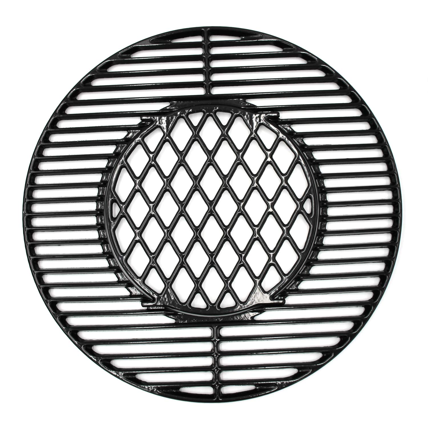 Hongso front view of 21.5-inch grate showing full cooking surface and better searing