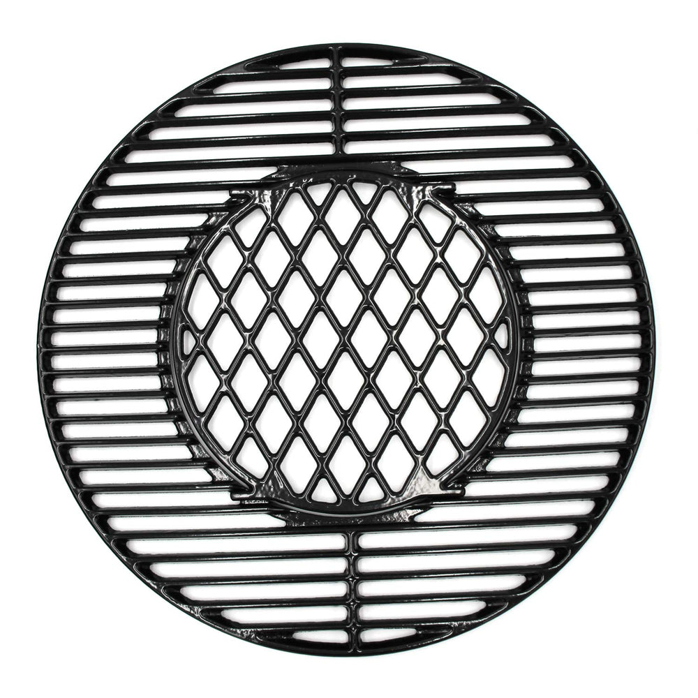 Hongso front view of 21.5-inch grate showing full cooking surface and better searing