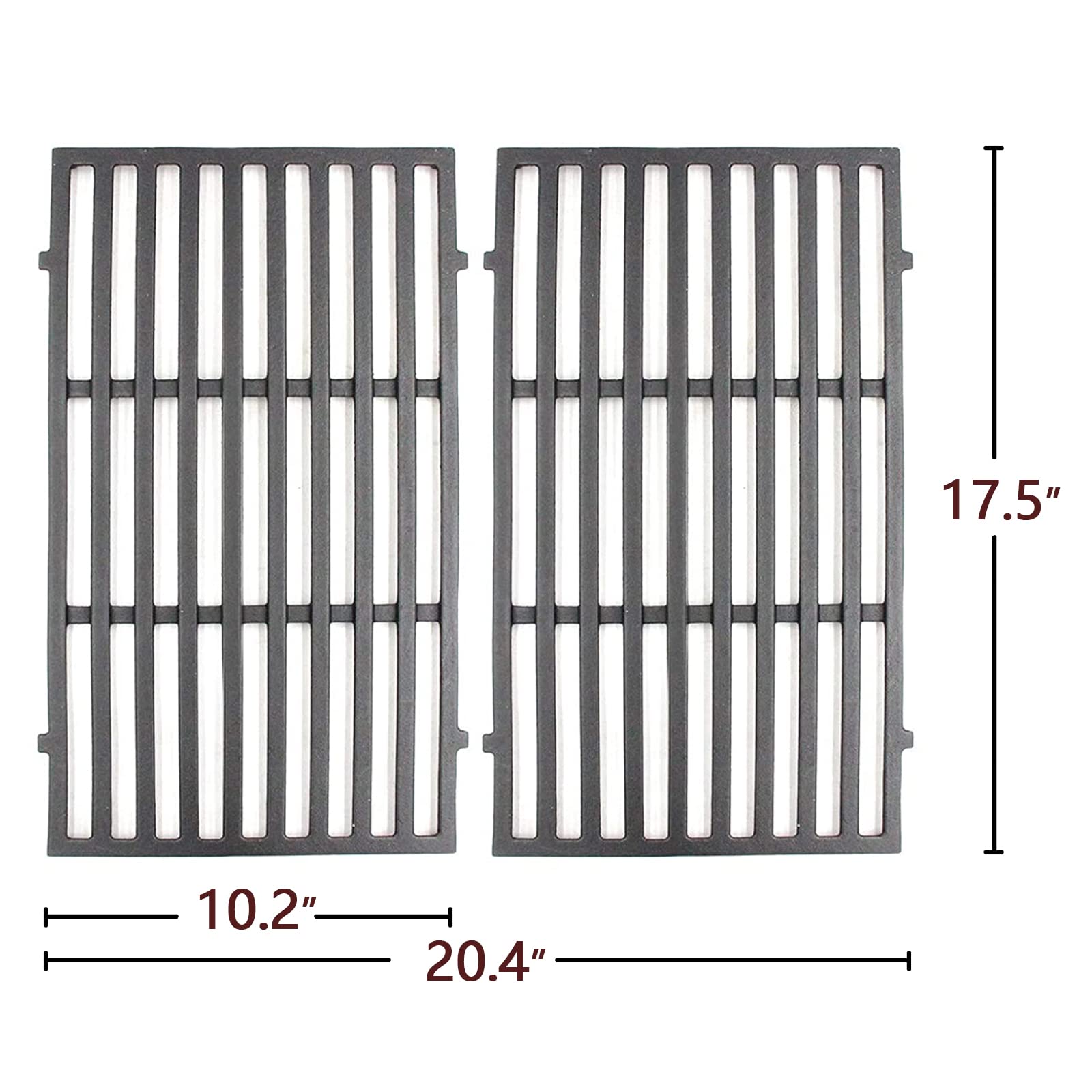 Hongso cast iron grate close-up showing matte finish and even sear surfaces