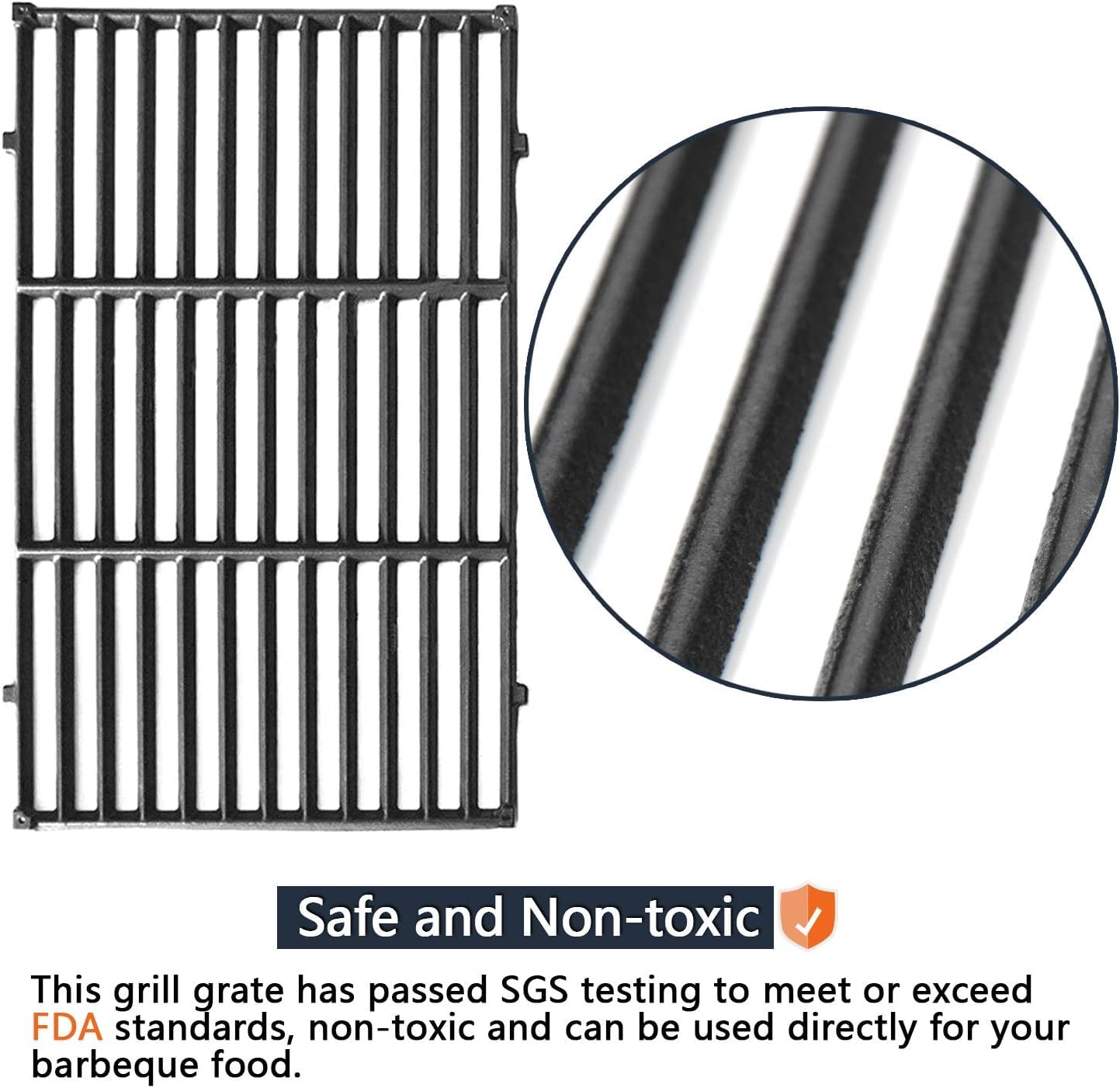 Hongso grates and bars beside ruler showing accurate OEM-compatible dimensions