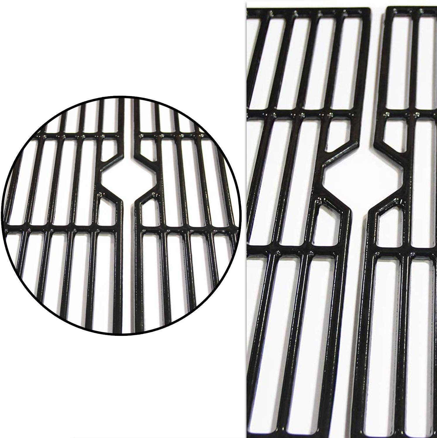 Hongso grates installed on grill searing steaks, delivering even heat and sear marks