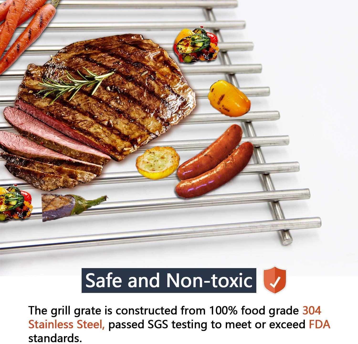 Hongso grates in use searing steak to show even heat distribution benefit
