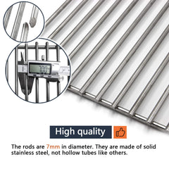 Hongso grates installed on Charbroil grill with food, even searing and heat retention