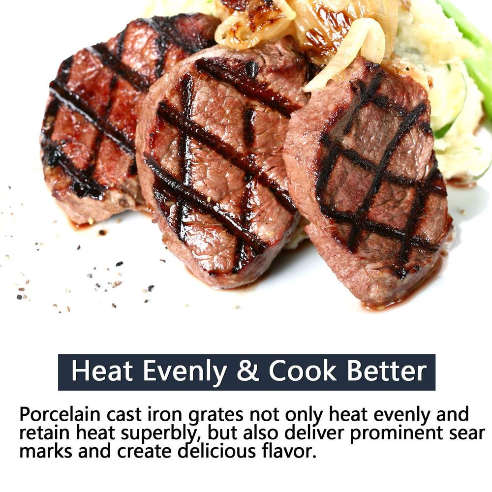 Hongso seared steak on grate showing clear grill marks and flavor