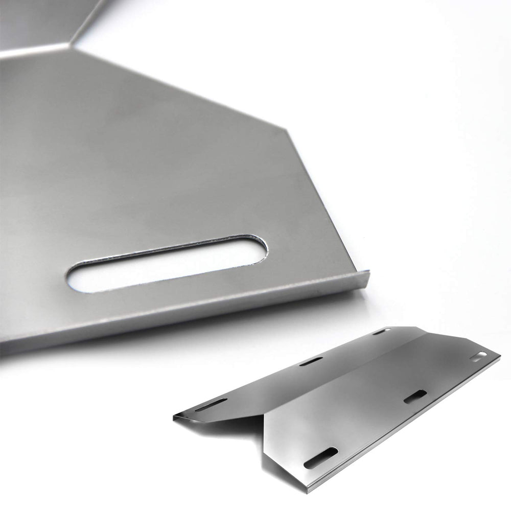 Hongso heat shield beside ruler showing 17 3/4 inch size for accurate fit