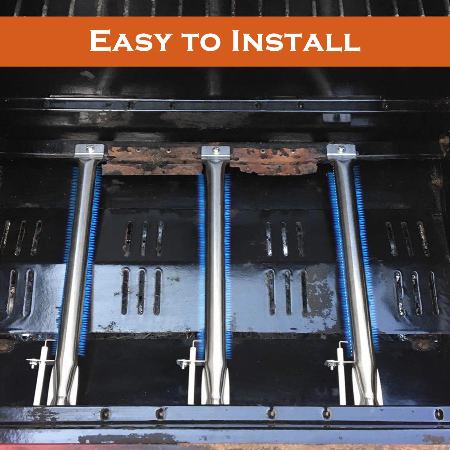 Hongso burners in a backyard grill scene, renews grilling reliability and control