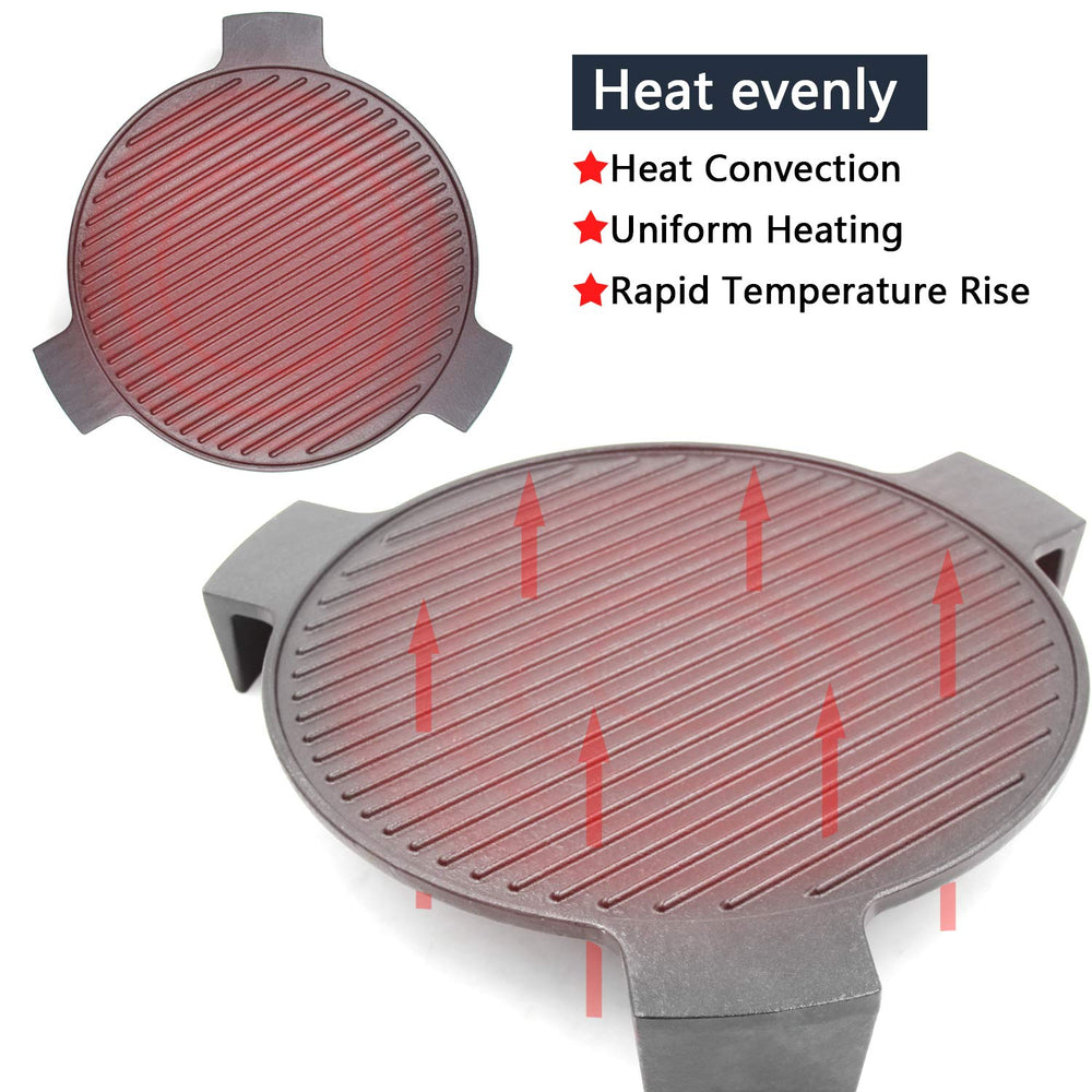 Hongso plate setter installed inside a kamado demonstrating indirect cooking benefit