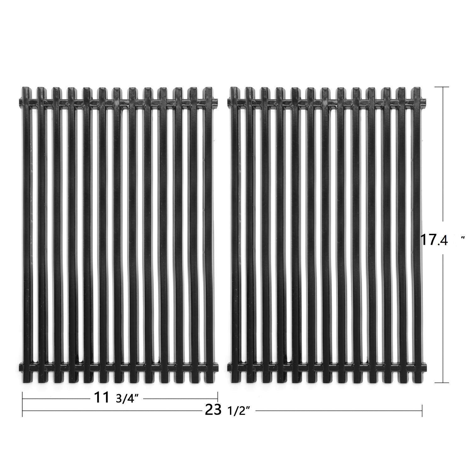 Hongso porcelain-enameled grates close-up showing nonstick finish and easy clean benefit