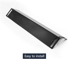 Hongso heat shield beside ruler demonstrating 16 1/2 inch size for correct fit