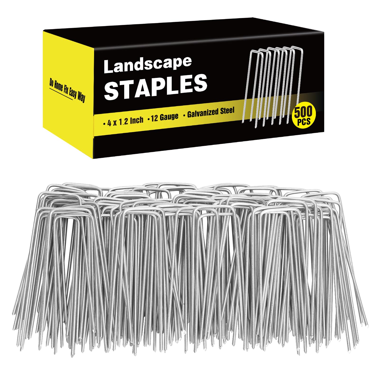 HongWay front packaging showing 500-pack of galvanized stakes for bulk projects