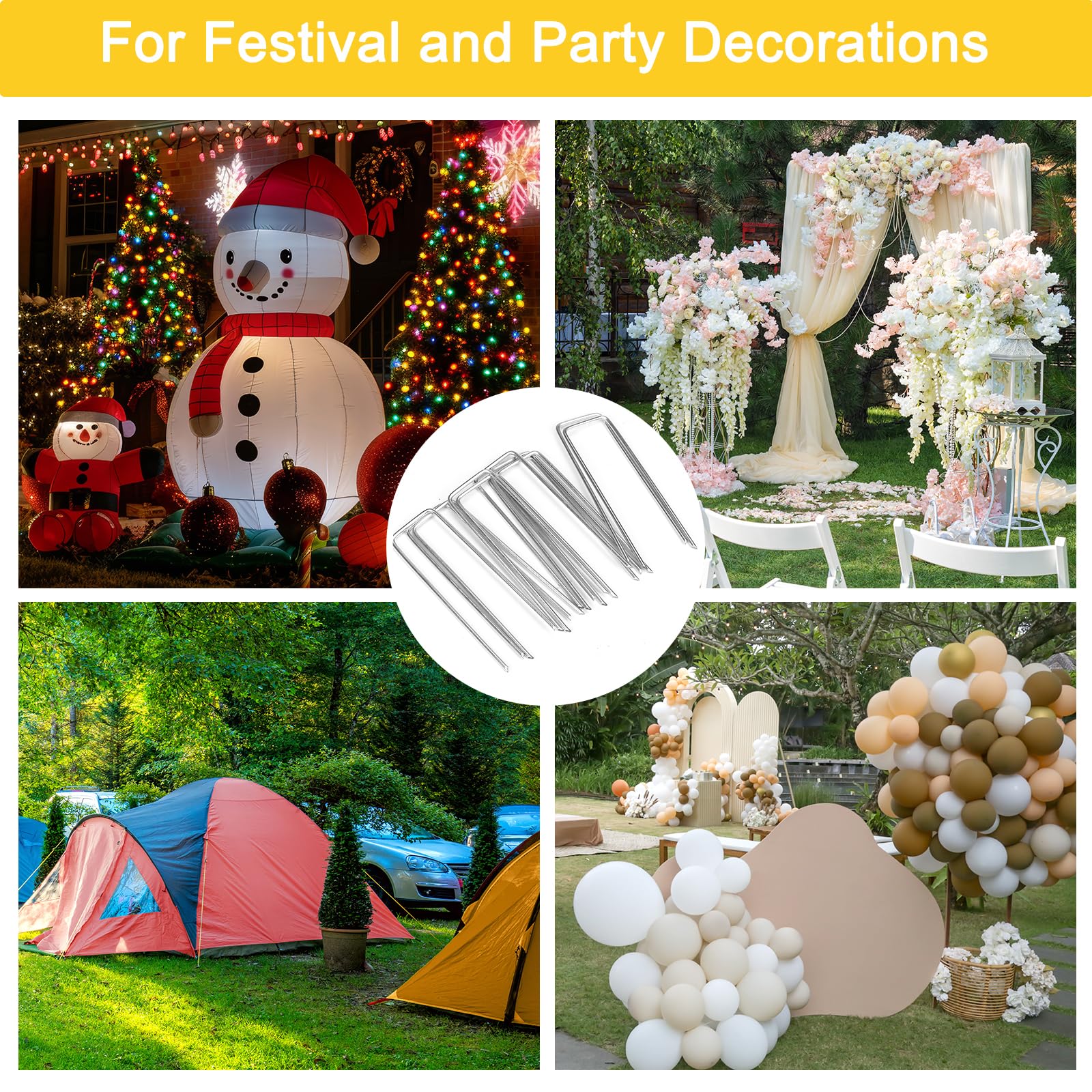 HongWay staples securing outdoor party decoration preventing wind lift