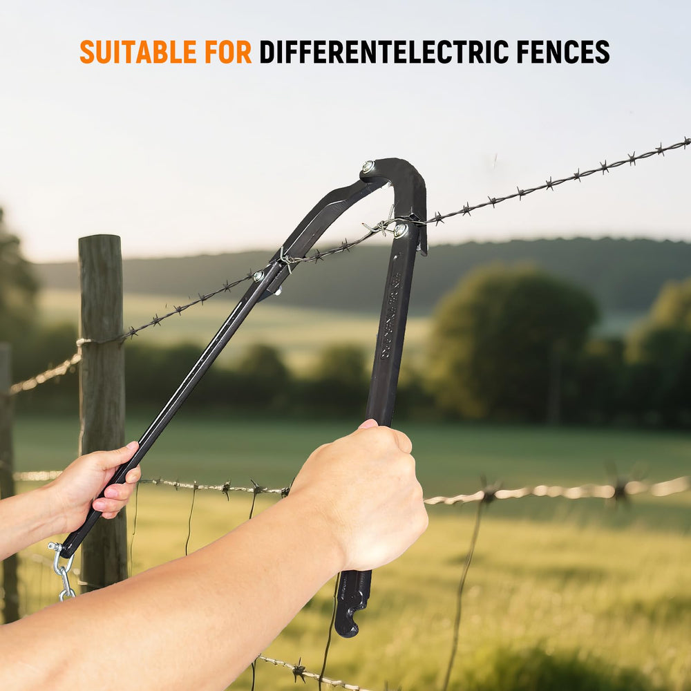 HONOLAYA tool on a ranch fence line in a lifestyle scene showing practical use for livestock fencing