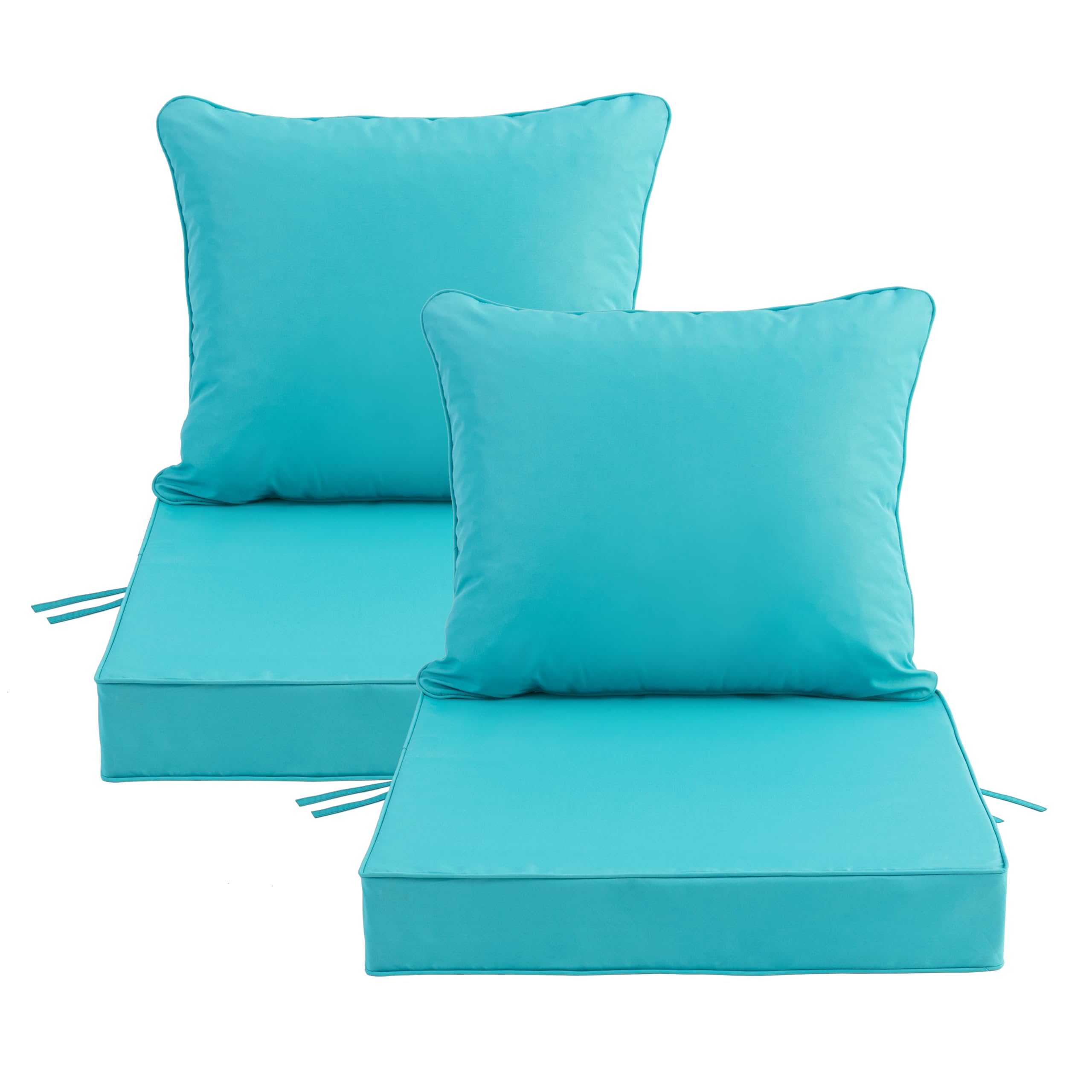 Honorbox teal 24x24 cushion front view showing durable fabric and neat finish for outdoor comfort
