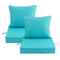 Honorbox teal 24x24 cushion front view showing durable fabric and neat finish for outdoor comfort