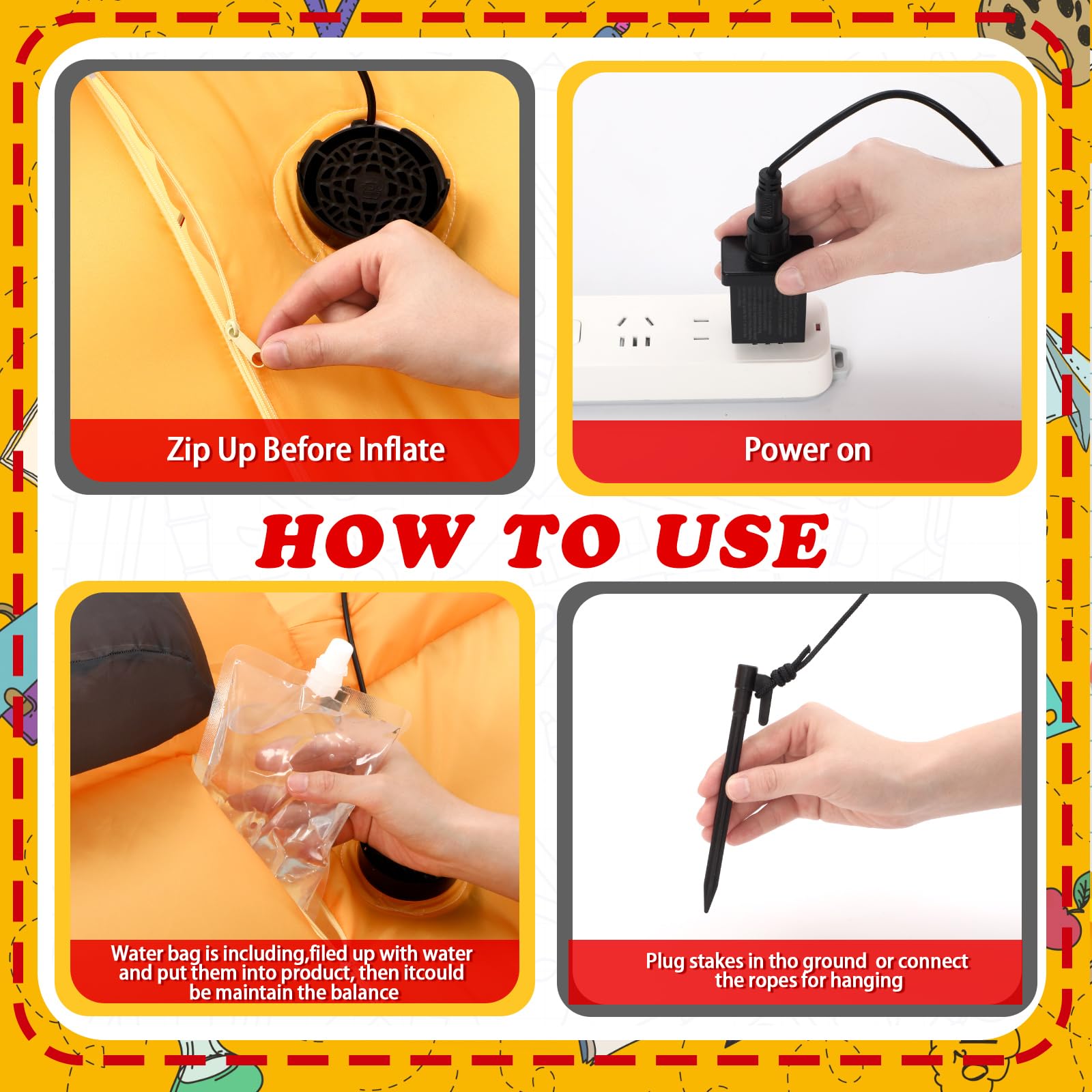 Honoson included blower and adaptor for quick inflation and easy setup