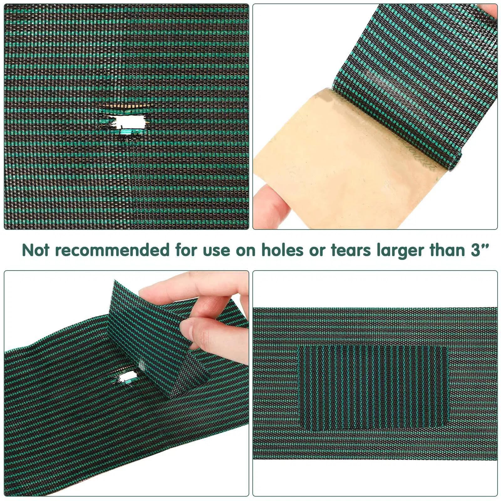Honoson patch applied to pool cover demonstrating secure repair and restored coverage