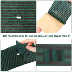 Honoson patch applied to pool cover demonstrating secure repair and restored coverage