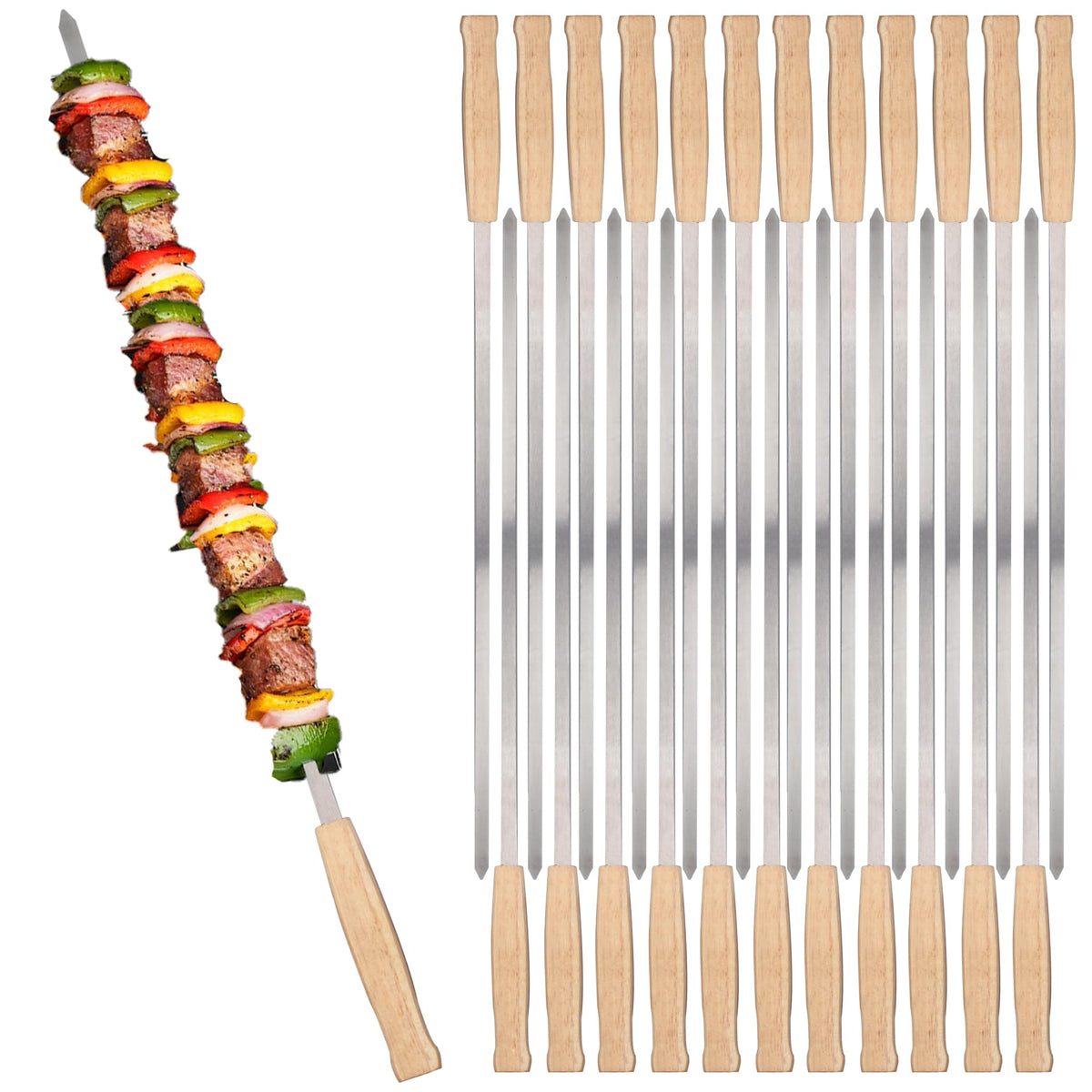 HONSHEN front view of 24 skewers pack showing full set benefit