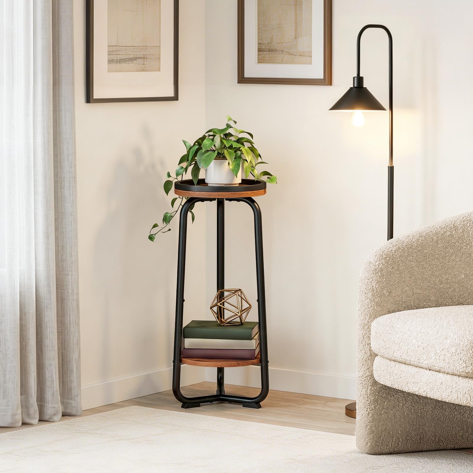 HOOBRO plant stand on a balcony holding pots and saving floor space outdoors