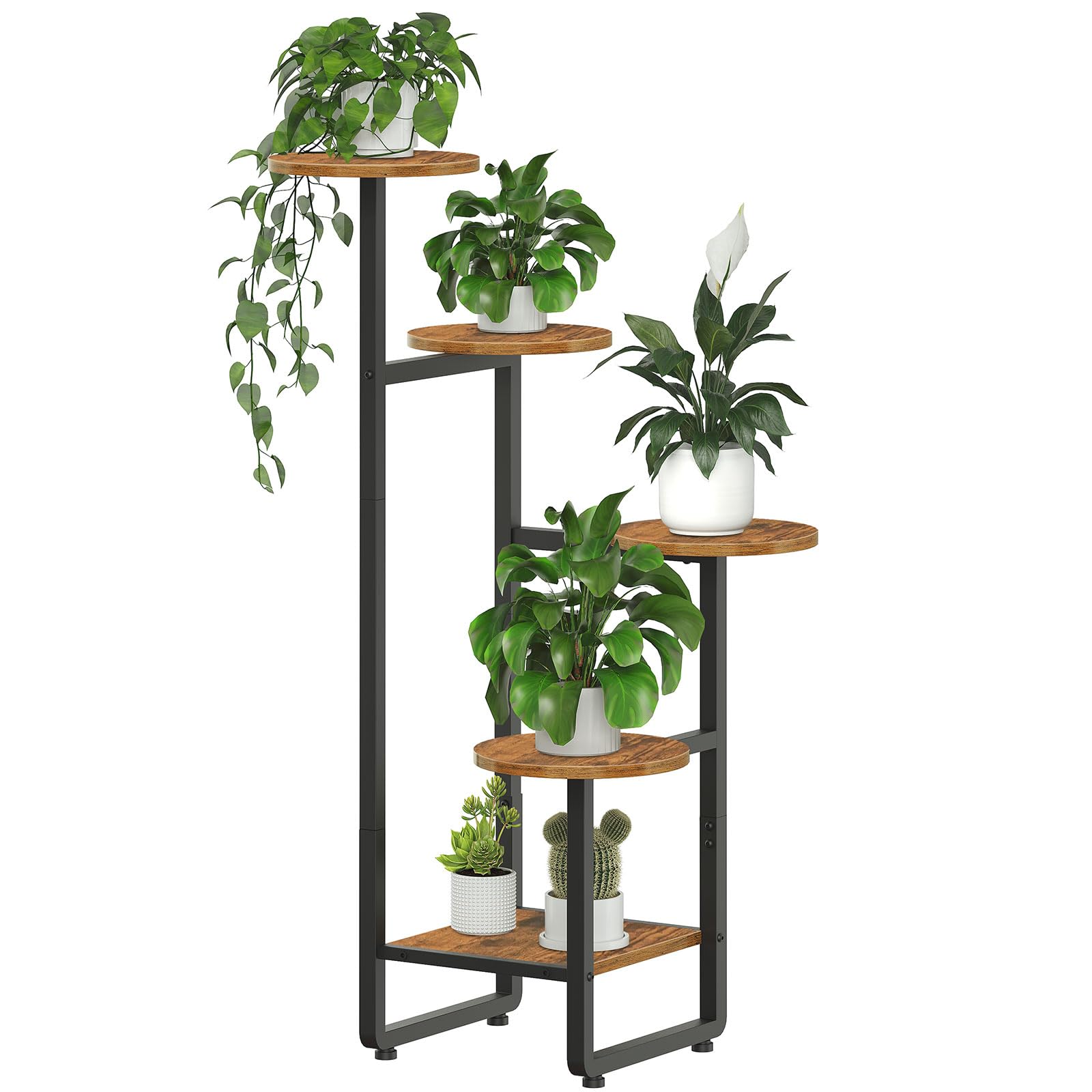 HOOBRO full front view of 5-tier plant stand showing vertical display benefit