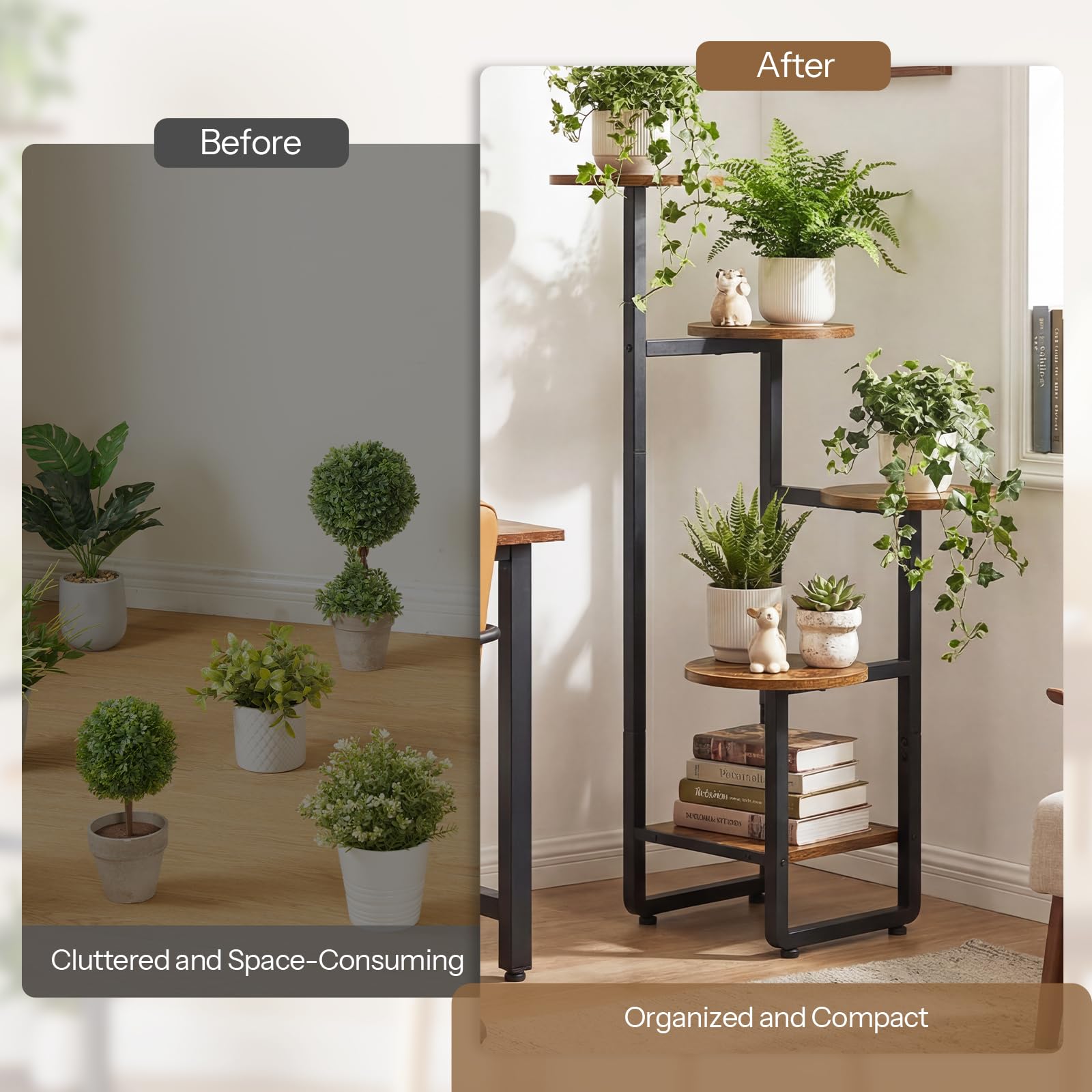 HOOBRO styled with varied plants demonstrating decorative versatility