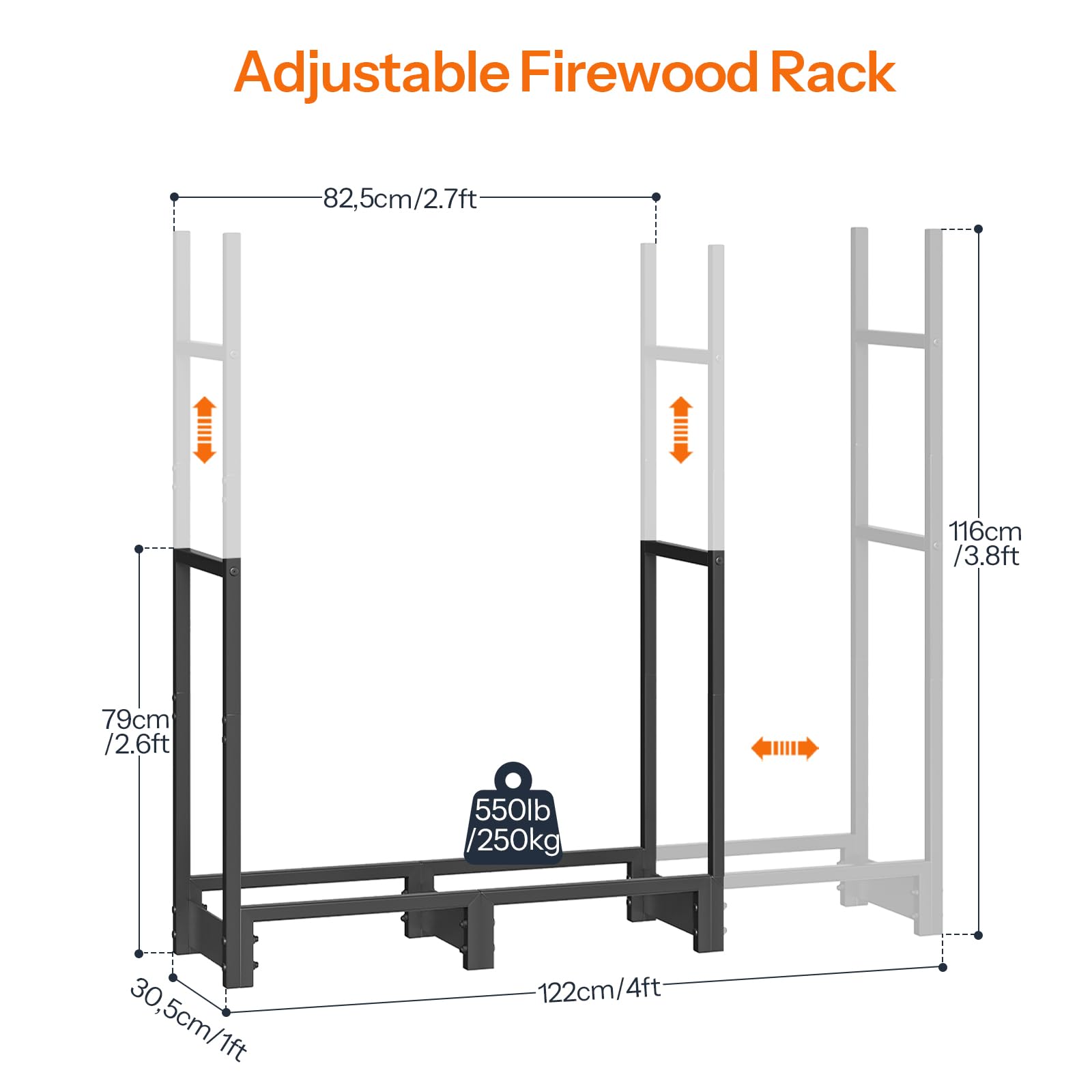 HOOBRO rack on patio near fire pit showing organized outdoor storage benefit