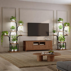 HOOBRO vintage wood panel texture showcasing finish that blends with home décor