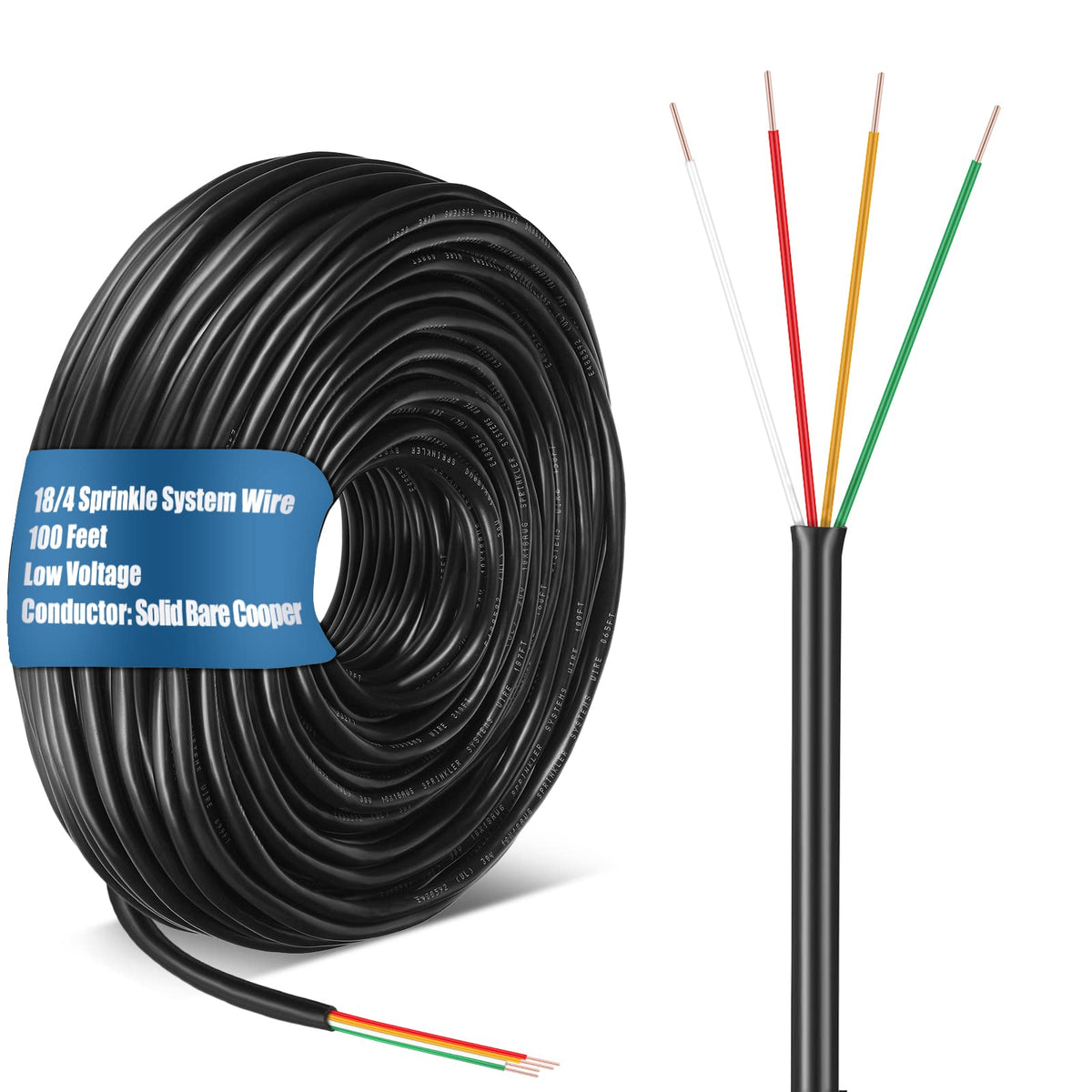Hoolerry front packaging showing 18/4 100ft cable and easy identification benefit