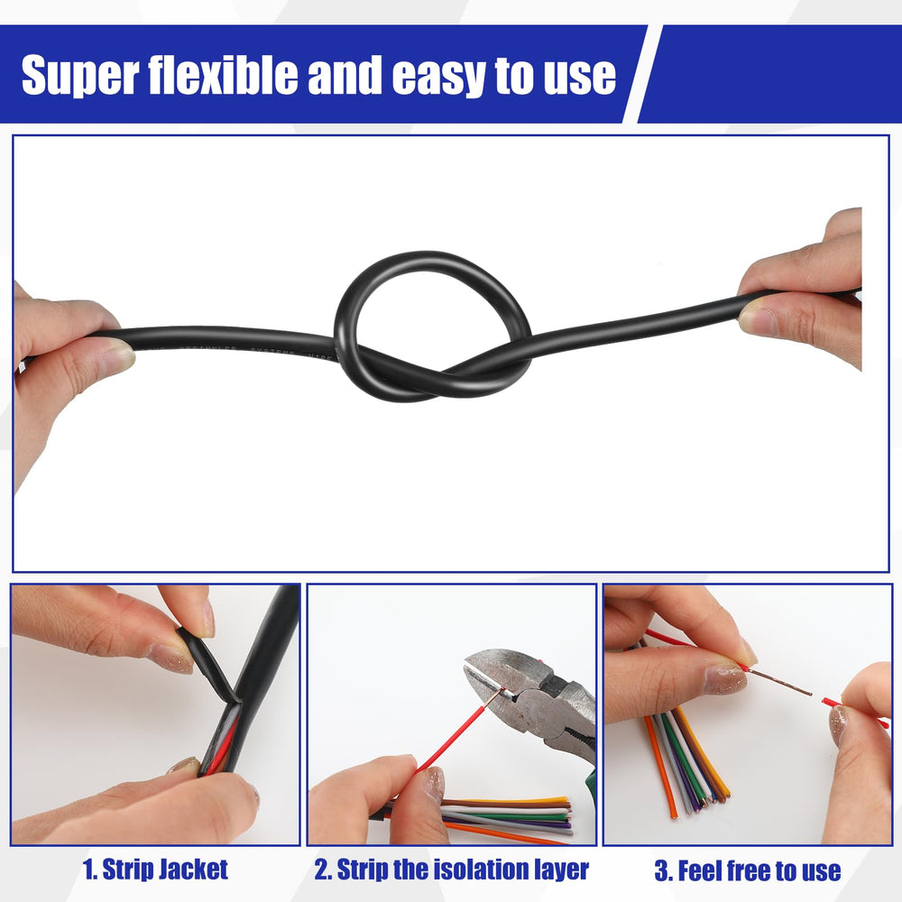 Hoolerry wire beside tape measure showing 50 ft length for accurate planning