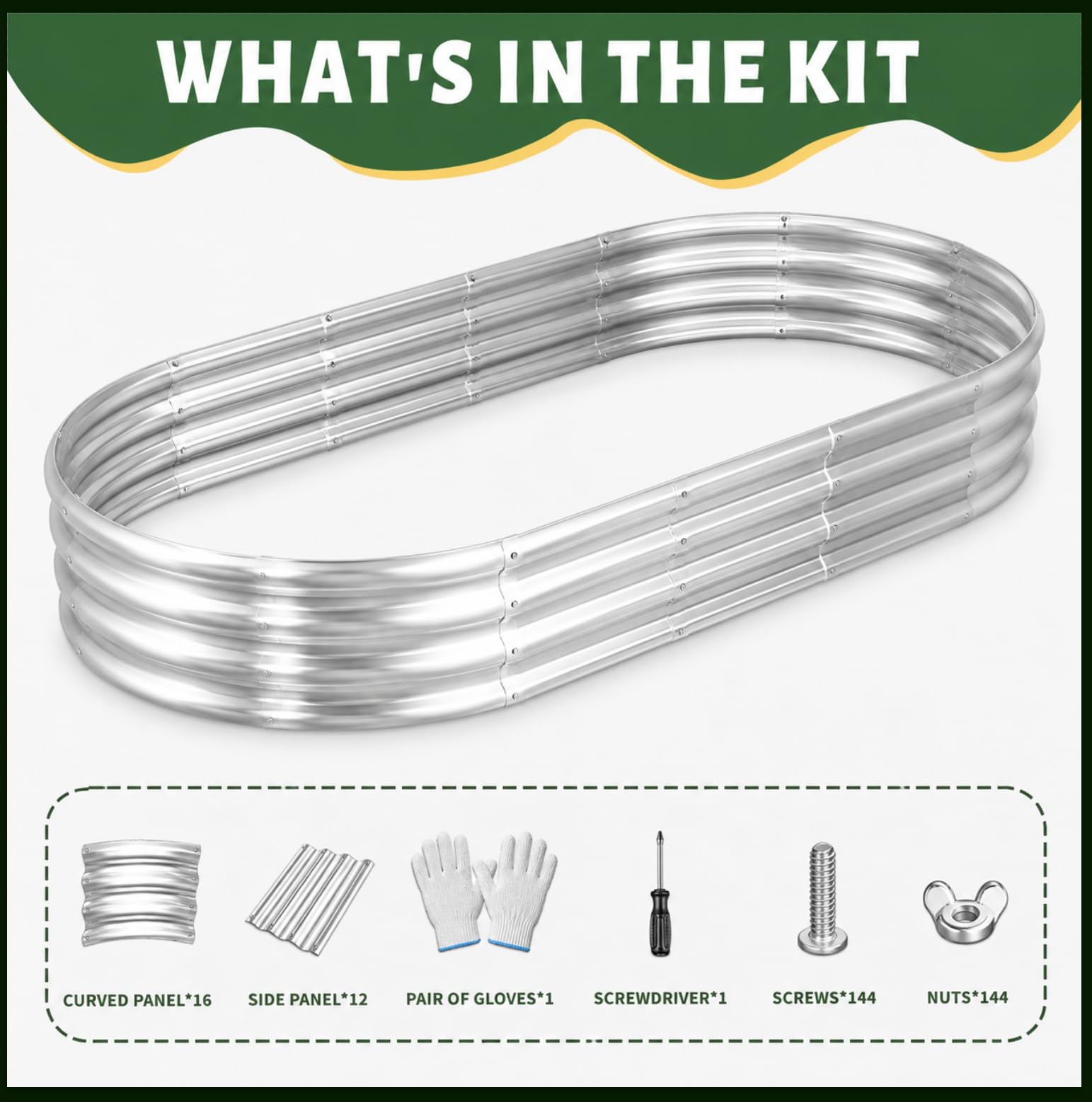 HOOPLE included screws, nuts, screwdriver and gloves ready for quick assembly