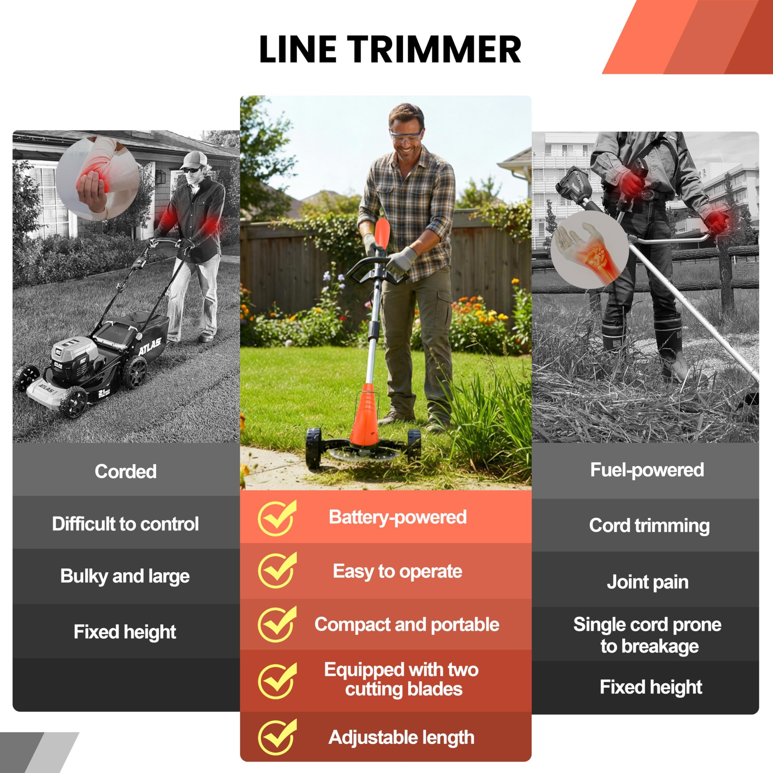 HooSeen extension pole length comparison displaying adjustable reach for comfort