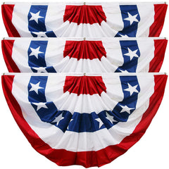 HOOSUN packaged 3-pack bunting showing front view and colors, ideal for porch curb appeal