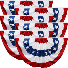 HOOSUN front view porch bunting showing patriotic curb appeal